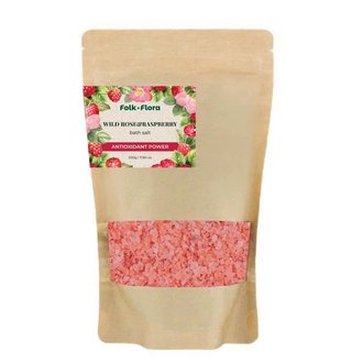 Купить FOLK&FLORA Сіль для ванни "Шипшина та малина",500г в Украине