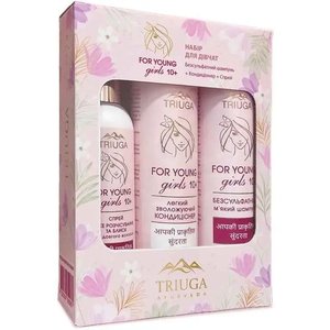 Купить Triuga  Набір для дівчаток «For young girls» 10+ Шампунь,бальзам,спрей для волосся. в Украине