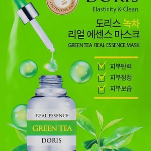 Купить Тканинна маска для обличчя Зелений чай GREEN TEA Real Essence Mask, DORIS в Украине