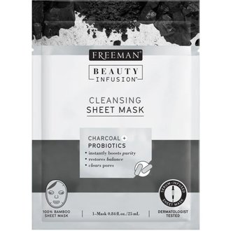 Купить Freeman Beauty Infusion Cleansing Sheet Mask Тканинна маска для обличчя "Вугілля та пробіотики" в Украине