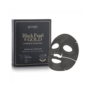 Купить Petitfee&Koelf Black Pearl & Gold Hydrogel Mask Pack Гідро-гелева маска із золотом та чорними перлами для обличчя в Украине